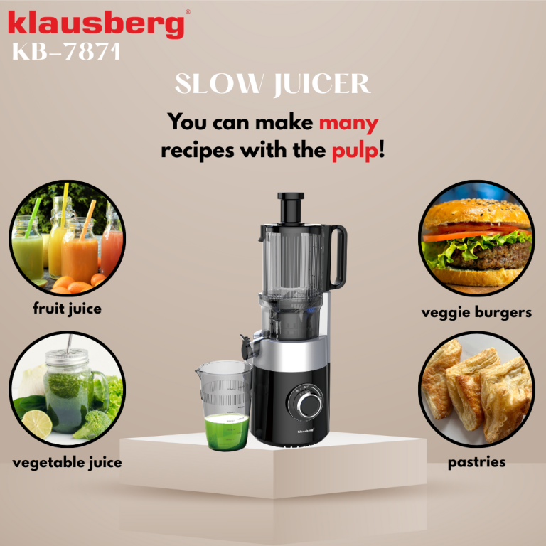 Klausberg KB-7871 slowjuicer – cold press juicer met brede vulopening, 180 W – foto 8