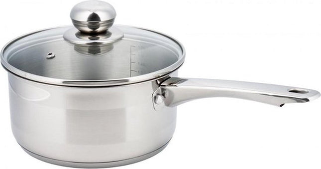 Kinghoff steelpan RVS 12 cm, 0,5 liter – met deksel, alle warmtebronnen