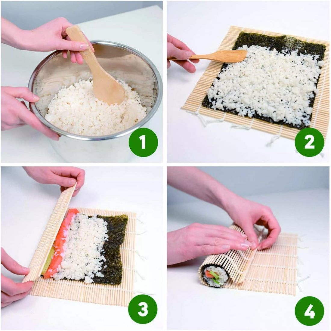 Kinghoff sushi set van bamboe – sushi kit met 2 rolmatten en eetstokjes – foto 3