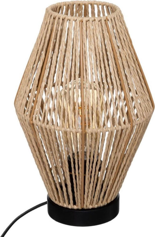 Atmosphera Zita tafellamp – lampenkap van papiertouw, beige, 32 cm