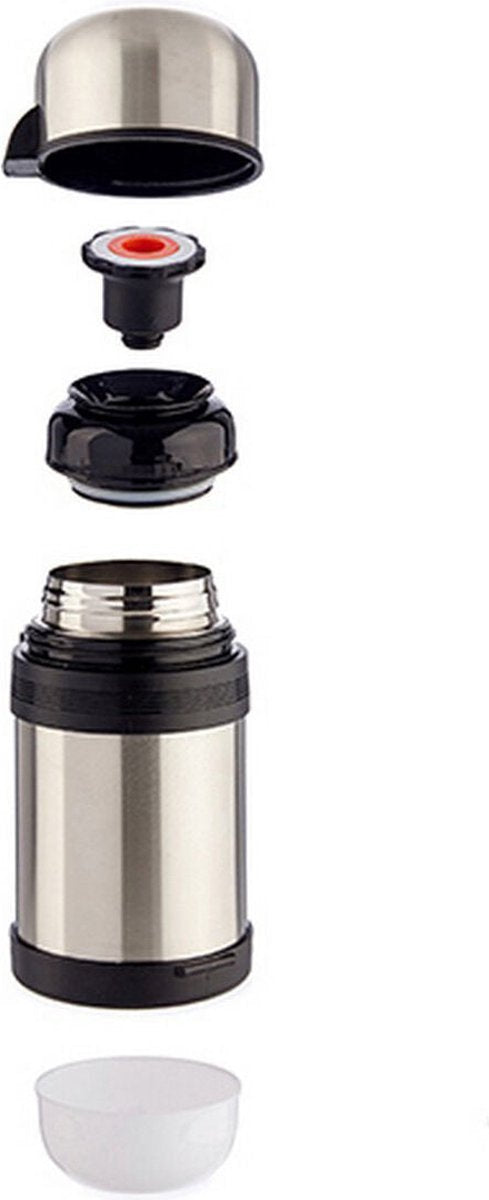 Thermosfles 800 ml RVS – grijs/zwart, met handvat – foto 2