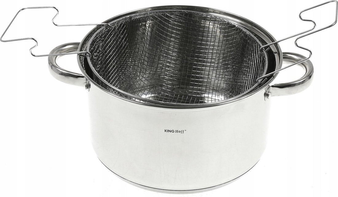 Kinghoff ouderwetse frituurpan met mand – diepe frietpan van RVS, 5,5 liter – foto 3