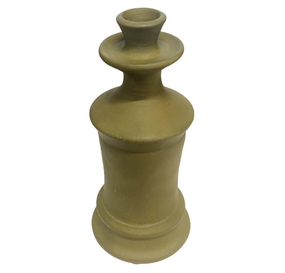 Marokkaanse handgemaakte vaas van aardewerk – salie, 28 cm