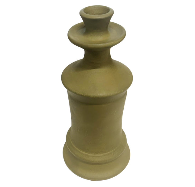 Marokkaanse handgemaakte vaas van aardewerk – salie, 28 cm