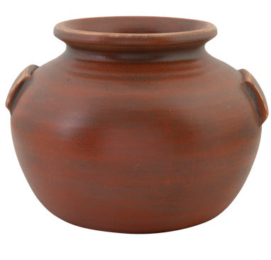 Vaas Orient bruin van aardewerk – rond, 29 x 29 cm, 21 cm hoog