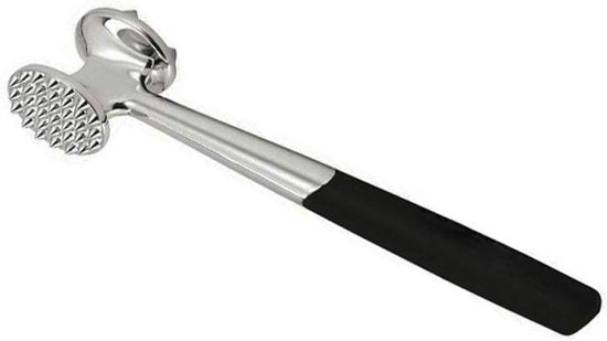 Kinghoff vleeshamer RVS – dubbelzijdige vermalser (tenderizer), 320 g