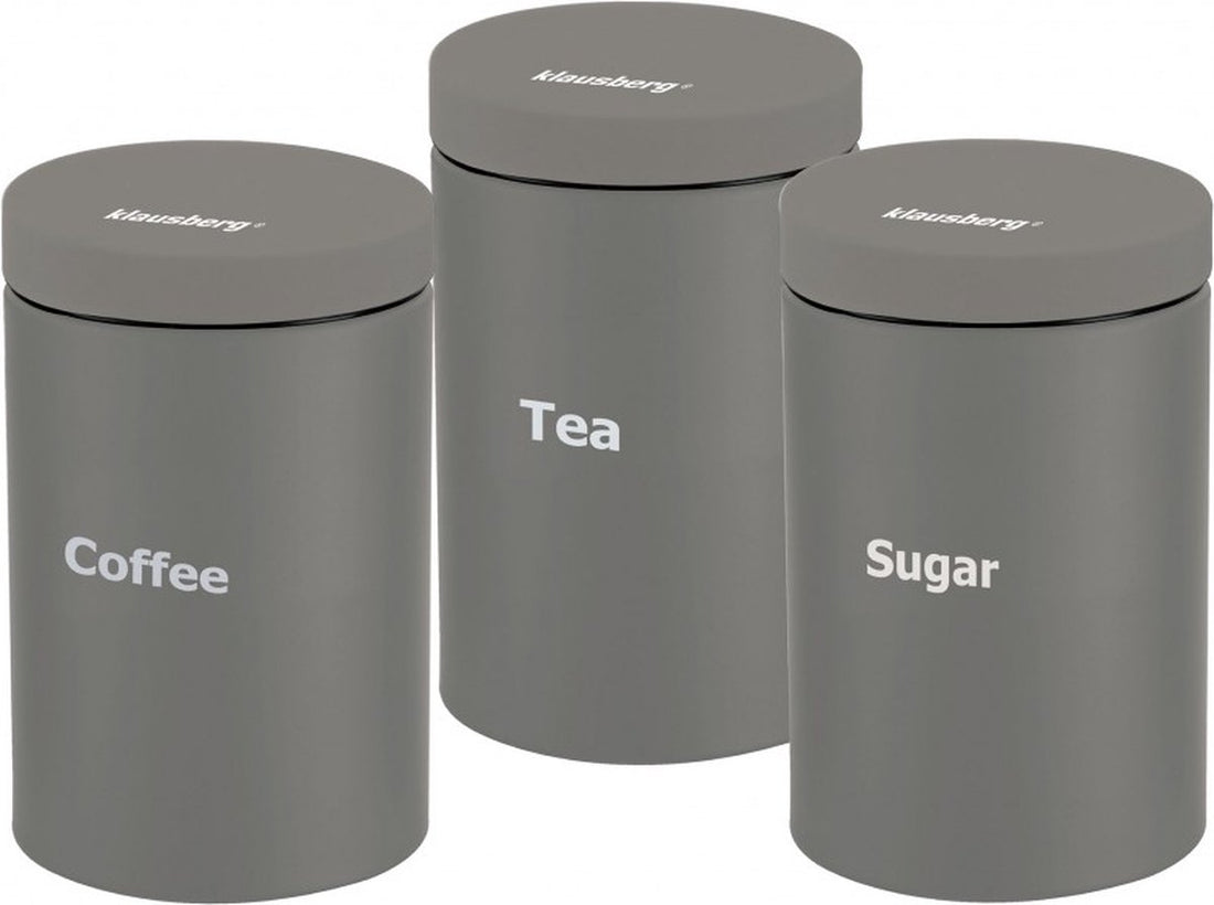 Klausberg 7544 - Storage jar set - coffee, tea, sugar - Grey