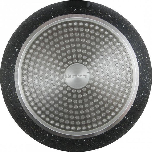 Klausberg - Wokpan met deksel - Ø24 cm - Marmer / Keramische coating - Alle warmtebronnen - Zwart