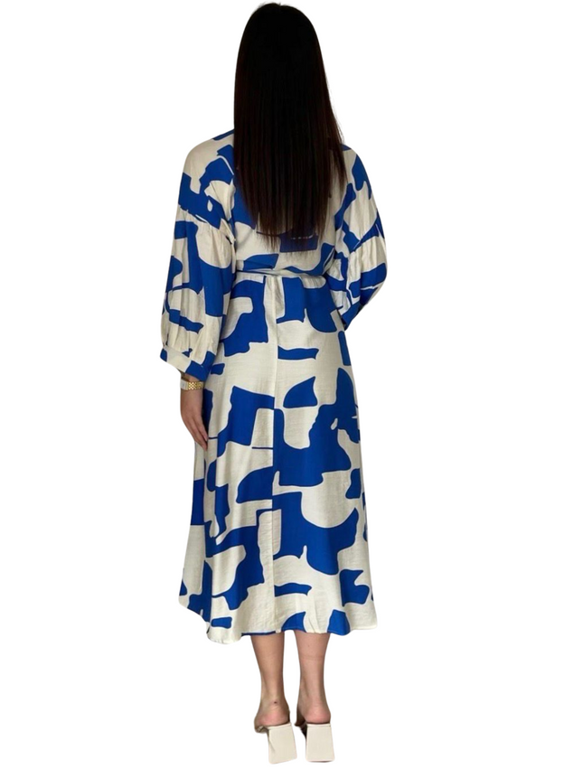 Olja dress – damesjurk in koningsblauw, maat S, M en L – foto 2