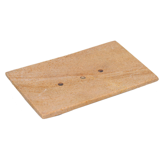Zeephouder van zandsteen – beige zeepbakje met antislipnoppen, 14 x 9 cm