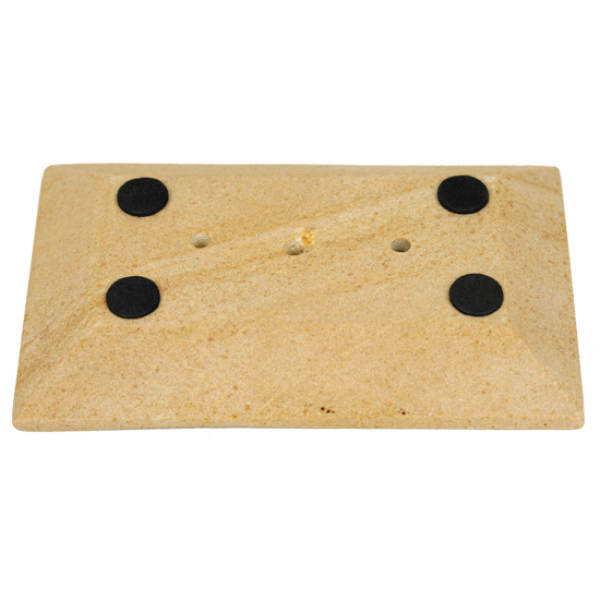 Zeephouder van zandsteen – beige zeepbakje met antislipnoppen, 14 x 9 cm – foto 2