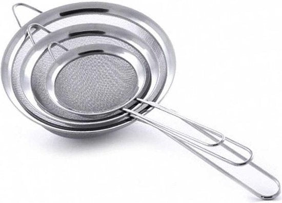 Kinghoff zevenset 3-delig – RVS keukenzeefjes van 10, 14 en 18 cm – foto 2