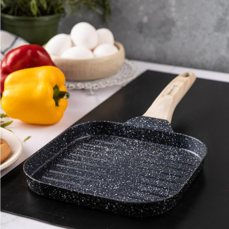 Klausberg KB-7810 kleine grillpan met houten handvat – zwart, 36 x 18,5 cm – foto 4