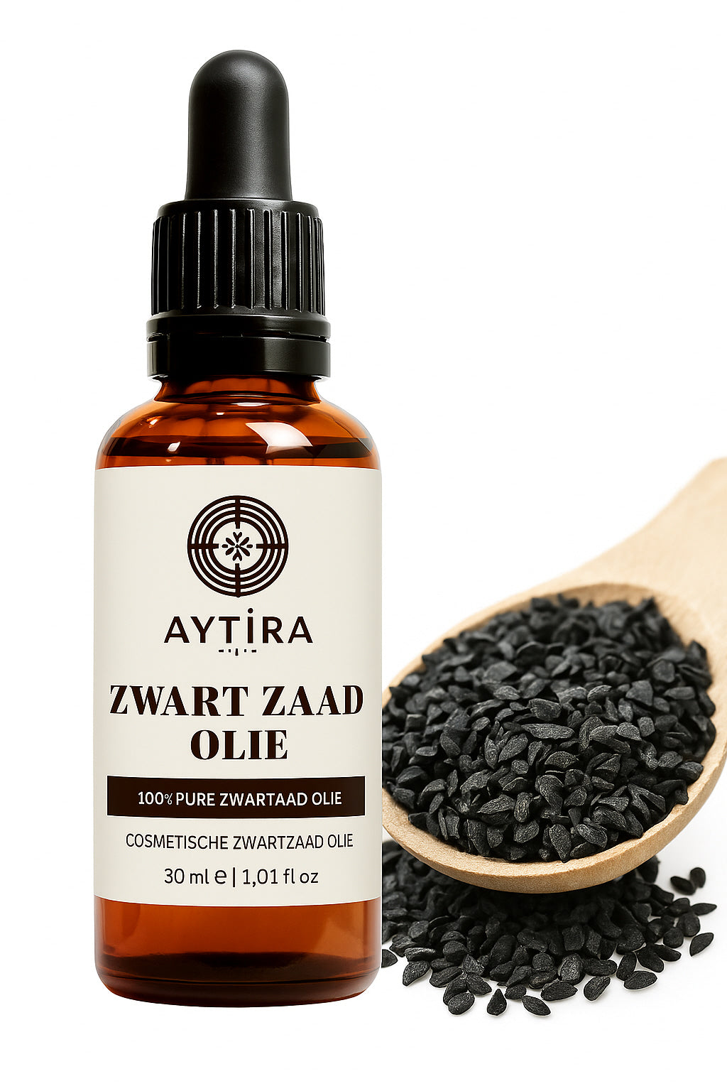 AYTIRA zwarte zaadolie (Nigella sativa) – 100% puur, koudgeperst, 30 of 100 ml