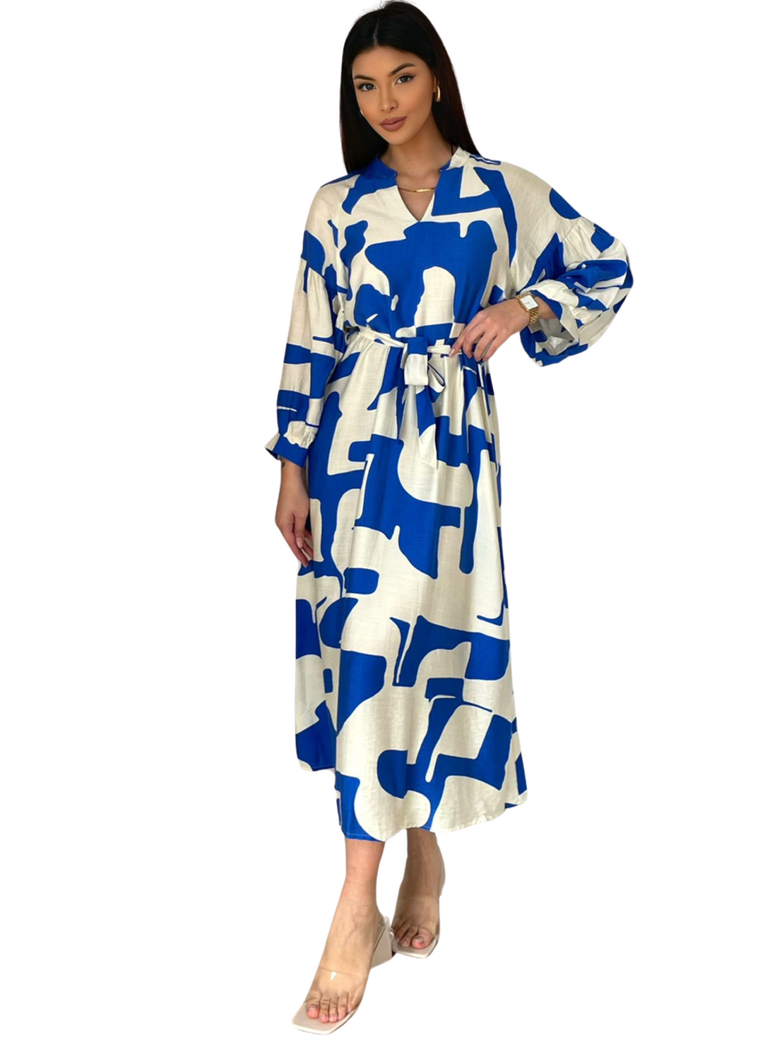 Olja dress – damesjurk in koningsblauw, maat S, M en L – foto 4
