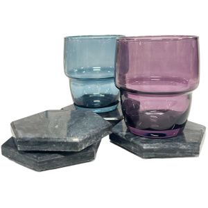 Marmeren onderzetters voor glazen - Natuurstenen - 4 stk