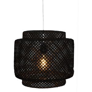  Hanglamp Gevlochten Bamboe - Verlichting - Rotan - Ø40 cm - Zwart 