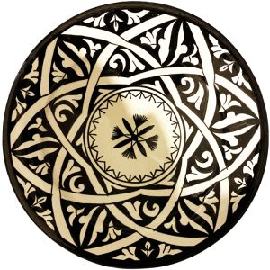 Marokkaans aardewerk zwart/wit bord 26 cm