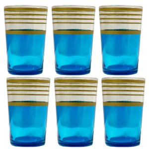 Marokkaanse glazen blauw en goud