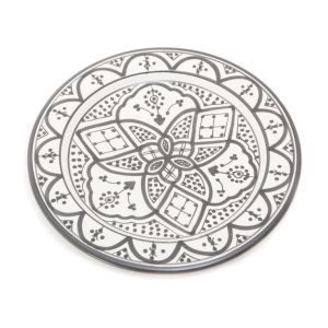Marokkaanse bord grijs-wit ø26 cm