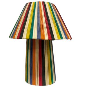 Tafellamp lampenkap raffia multicolor 34 cm