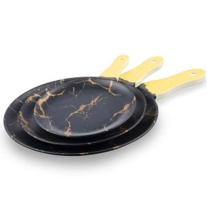Melamine serveerplanken marmer look zwart-goud