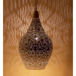 Oriëntaalse hanglamp filigrain stijl - vaas - wit/goud
