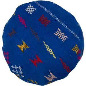 Marokkaanse kelim berber poef vintage blue