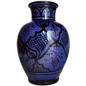 Marokkaans aardewerk vaas donkerblauw