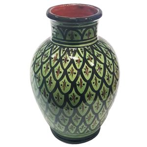 Marokkaans aardewerk vaas donker groen