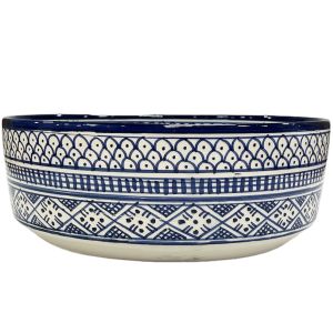 Marokkaanse keramische waskom 28 cm blauw